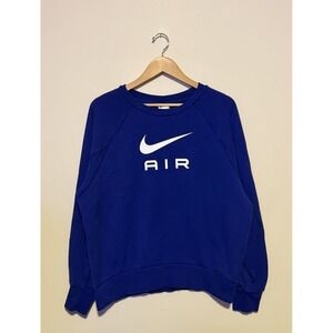Nike Air Big Swoosh Logo Pullover Sweatshirt Loose Baggy Fit Men's